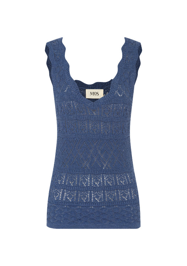 Bruna Pointelle Top Harbour blue