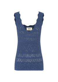 Bruna Pointelle Top Harbour blue