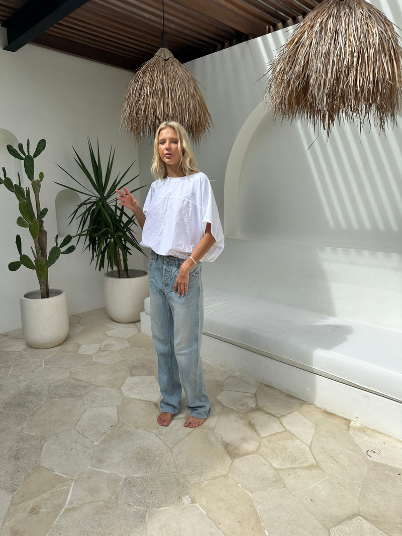 Chiara Cotton Poplin Top White