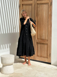 Alessandra Tiered Dress Noir