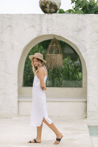 Ariel Linen Dress - White